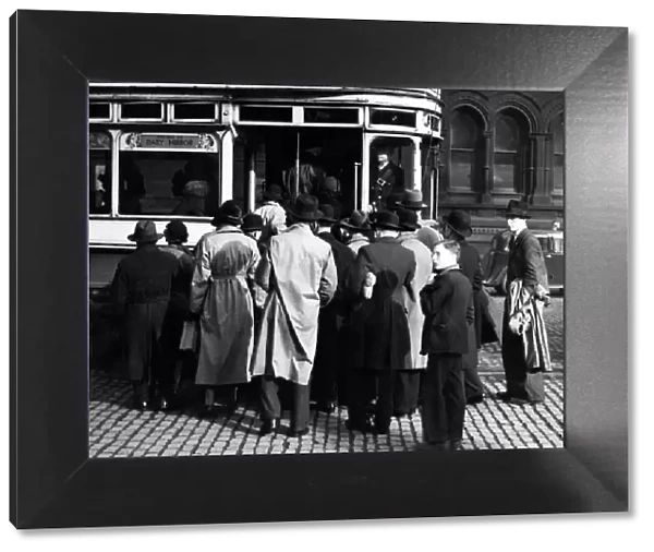 In the mid 1930s, the Manchester Corporation tried to make the passengers for trams enter