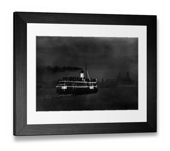 Framed Print : Ferry on the Mersey River, North West England, 21st February 1935