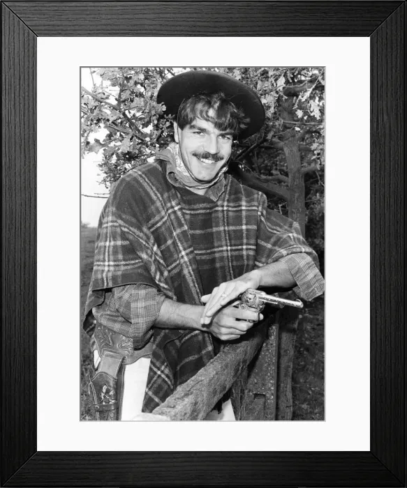 Framed Print : Western fan Sam Allardyce, Coventry City footballer, gets the Clint Eastwood look Framed Print : Western fan Sam Allardyce, Coventry City footballer, gets the Clint Eastwood look