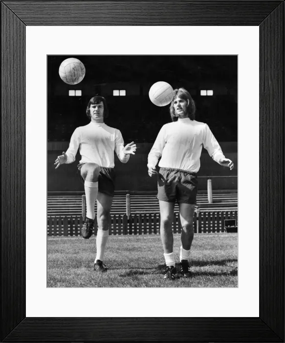 Framed Print : Bolton Wanderers team training session at Burnden Park. Paul Jones (left Framed Print : Bolton Wanderers team training session at Burnden Park. Paul Jones (left