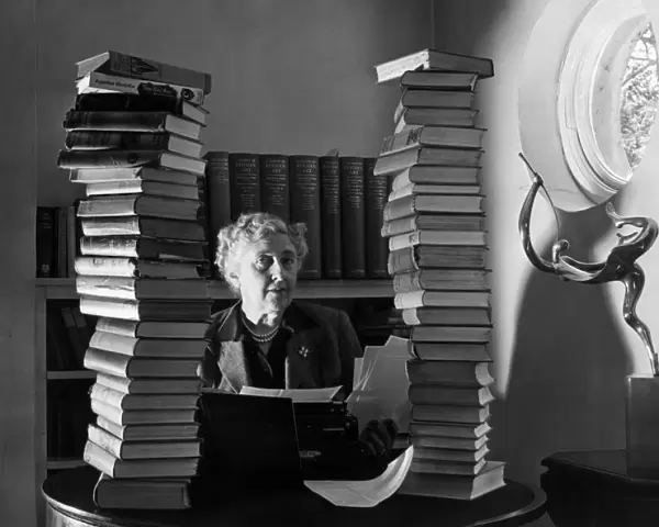 British author Agatha Christie pictured at her home at Winterbrook House in Wallingford