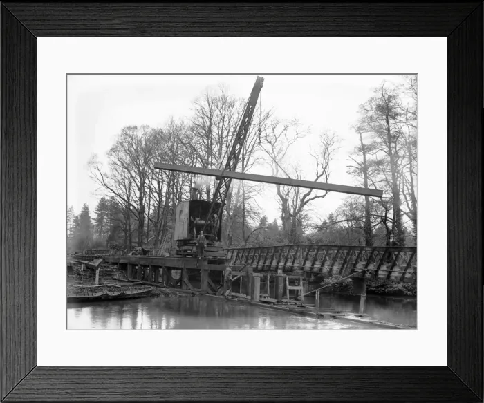 Framed Print : Harlington, Bath Road, bridge work in connection with West Middlesex Drainage scheme Framed Print : Harlington, Bath Road, bridge work in connection with West Middlesex Drainage scheme