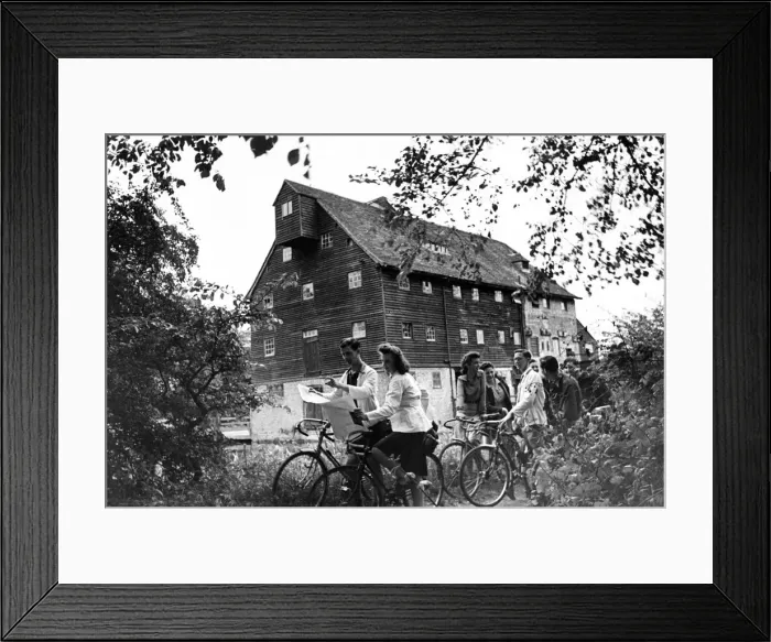 Framed Print : The Youth Hostel Association has fitted the 16th Century Elizabethan Houghton Mill