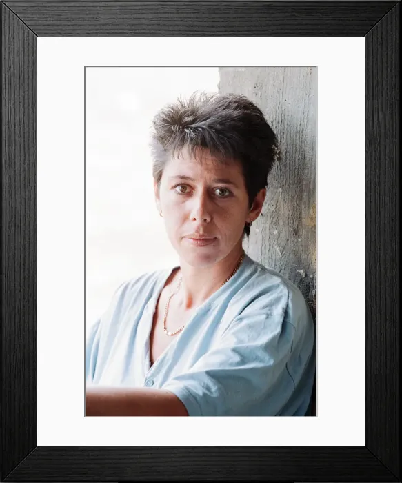 Framed Print : Sally Becker, British Aid Worker pictured August 1993. Returns to Mostar Framed Print : Sally Becker, British Aid Worker pictured August 1993. Returns to Mostar