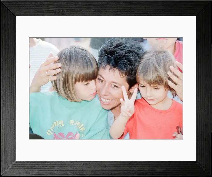 Framed Print : Sally Becker, British Aid Worker pictured August 1993. Returns to Mostar Framed Print : Sally Becker, British Aid Worker pictured August 1993. Returns to Mostar