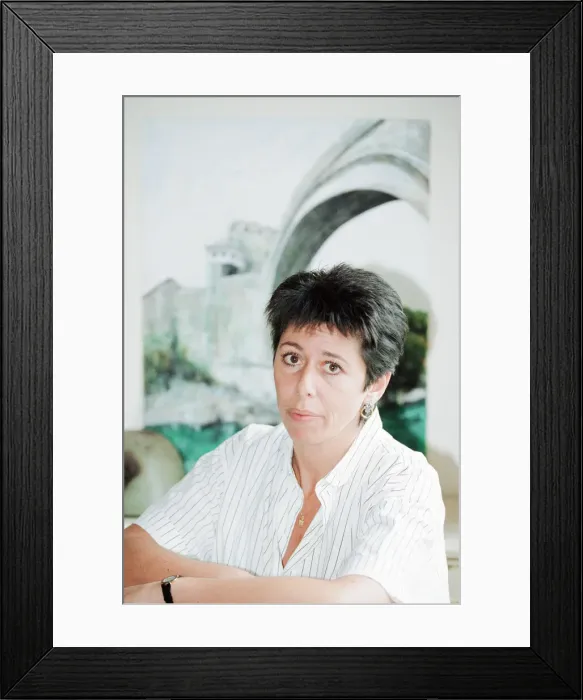Framed Print : Sally Becker, British Aid Worker and Heroine, pictured at home in Hove, Sussex Framed Print : Sally Becker, British Aid Worker and Heroine, pictured at home in Hove, Sussex