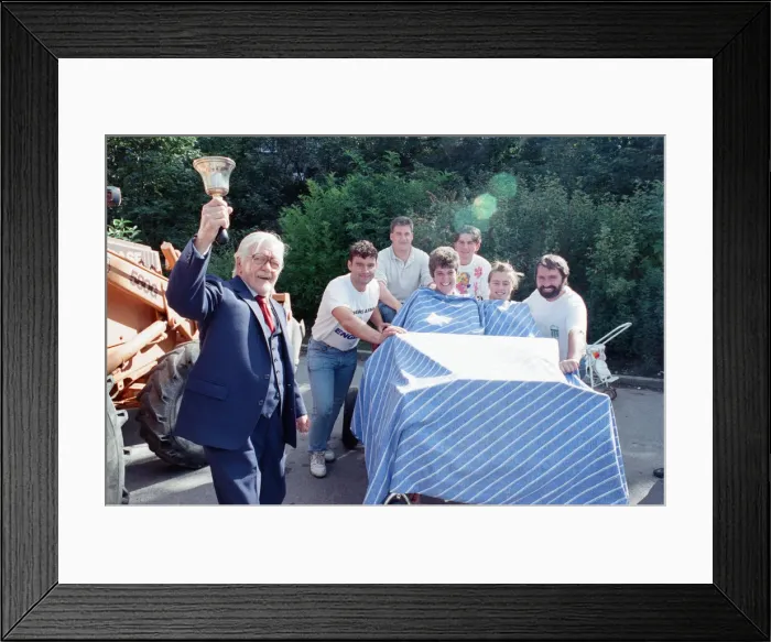 Framed Print : Riverwatch... some of the donors to the River 90 Club project look at the work ahead in Framed Print : Riverwatch... some of the donors to the River 90 Club project look at the work ahead in