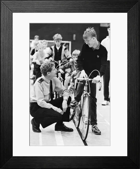 Framed Print : Young cyclists went through their paces during a safer cycling course at Huddersfield Framed Print : Young cyclists went through their paces during a safer cycling course at Huddersfield