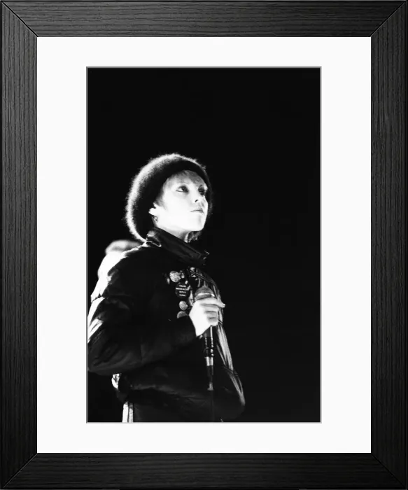 Framed Print : Pat Benatar, singer, pictured in concert at The Hexagon, Reading, October 1980 Framed Print : Pat Benatar, singer, pictured in concert at The Hexagon, Reading, October 1980