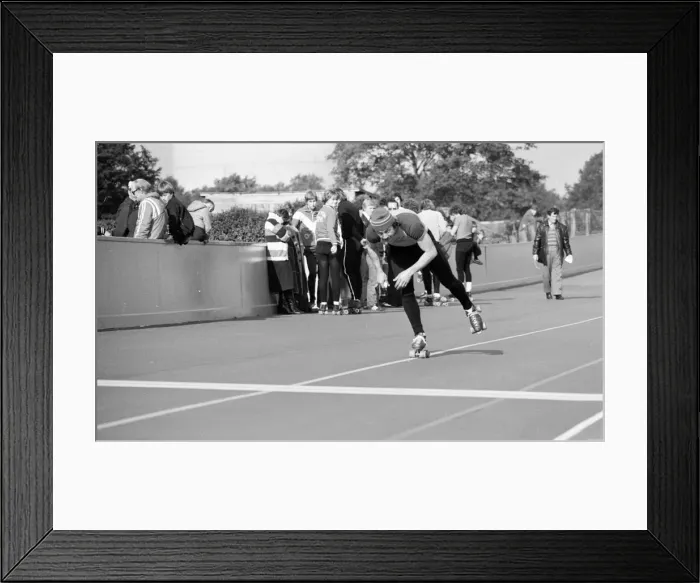 Framed Print : Speed Skating, Reading, Berkshire, England, October 1980