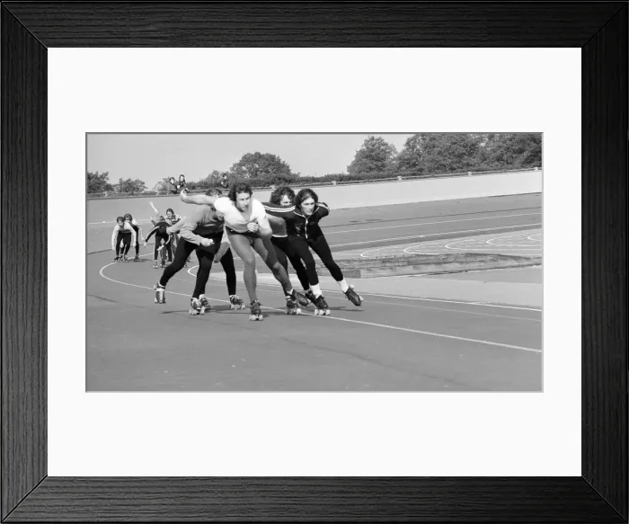 Framed Print : Speed Skating, Reading, Berkshire, England, October 1980