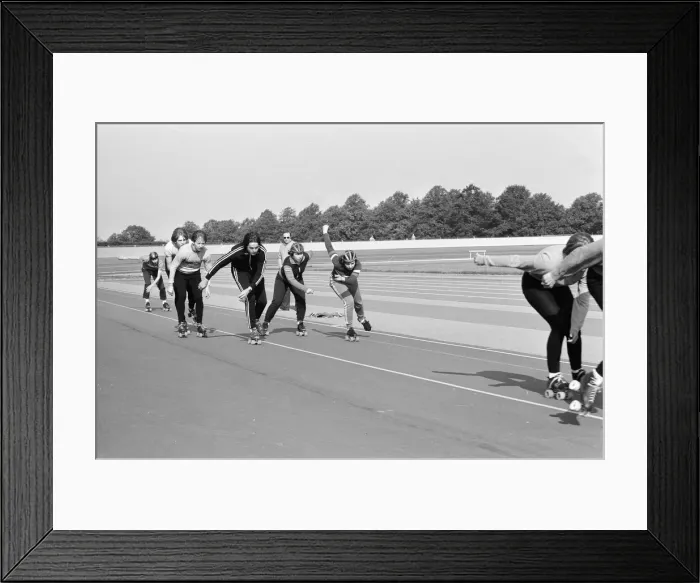 Framed Print : Speed Skating, Reading, Berkshire, England, October 1980