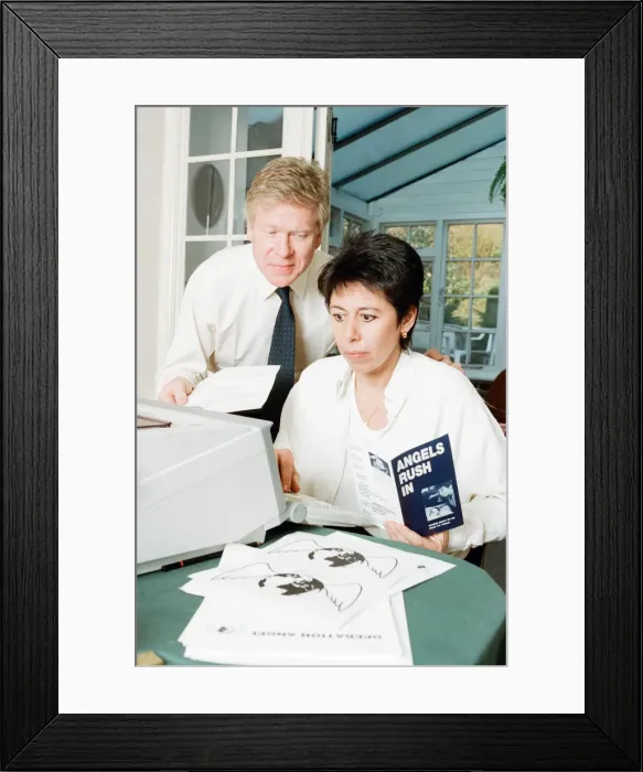 Framed Print : Sally Becker, British Aid Worker and Heroine, pictured at home in Hove, Sussex Framed Print : Sally Becker, British Aid Worker and Heroine, pictured at home in Hove, Sussex