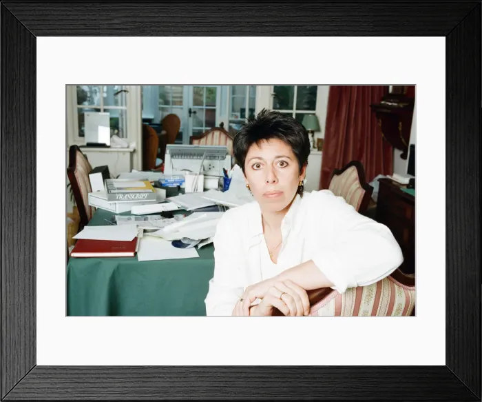 Framed Print : Sally Becker, British Aid Worker and Heroine, pictured at home in Hove, Sussex