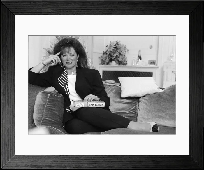 Framed Print : Jackie Collins in a London Hotel with her latest novel Lady Boss Framed Print : Jackie Collins in a London Hotel with her latest novel Lady Boss