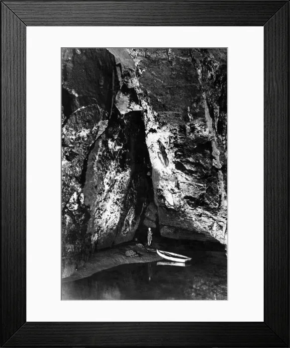 Framed Print : Subterranean, River Axe, in the Witchs Kitchen, Wookey Hole Caves near Wells in Framed Print : Subterranean, River Axe, in the Witchs Kitchen, Wookey Hole Caves near Wells in