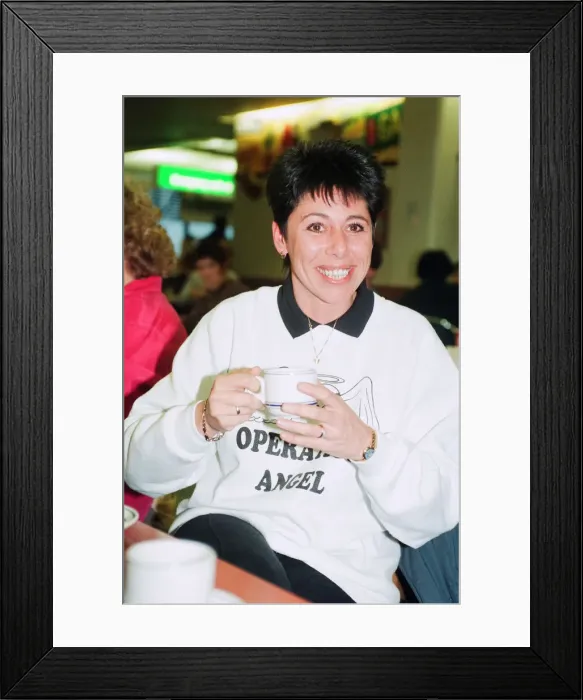 Framed Print : Sally Becker, British Aid Worker and Heroine, pictured at London Heathrow Airport Framed Print : Sally Becker, British Aid Worker and Heroine, pictured at London Heathrow Airport