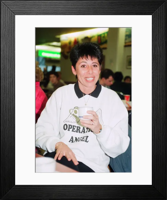Framed Print : Sally Becker, British Aid Worker and Heroine, pictured at London Heathrow Airport Framed Print : Sally Becker, British Aid Worker and Heroine, pictured at London Heathrow Airport