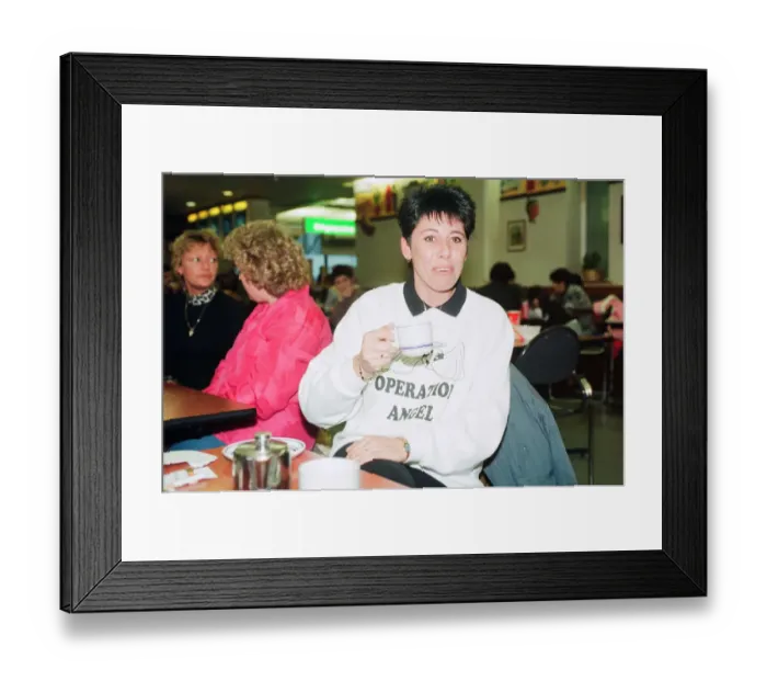 Framed Print : Sally Becker, British Aid Worker and Heroine, pictured at London Heathrow Airport Framed Print : Sally Becker, British Aid Worker and Heroine, pictured at London Heathrow Airport
