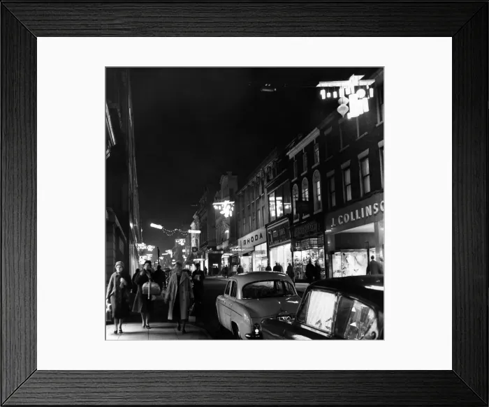 Framed Print : Christmas Lights, Bold Street, Liverpool, Merseyside, 23rd November 1961 Framed Print : Christmas Lights, Bold Street, Liverpool, Merseyside, 23rd November 1961