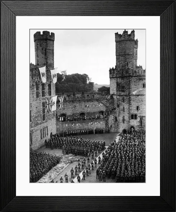 Framed Print : Within the historic walls of Caernarfon Castle men of the Royal Welch Fusiliers Framed Print : Within the historic walls of Caernarfon Castle men of the Royal Welch Fusiliers