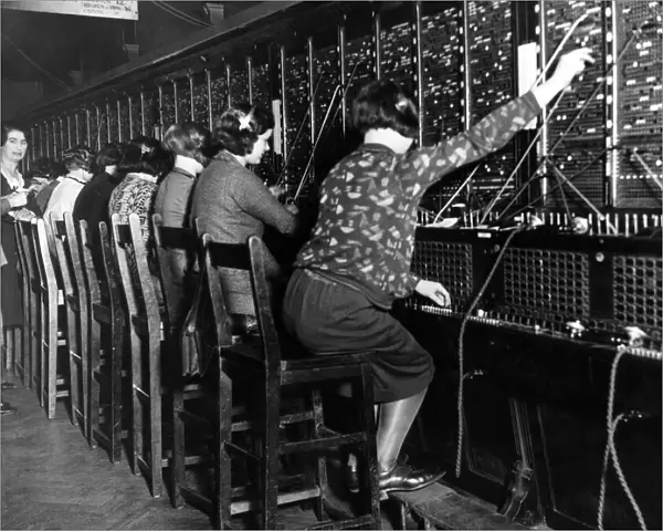 The switchboard at the Newcastle Telephone Exchange. 24th Januaray 1931