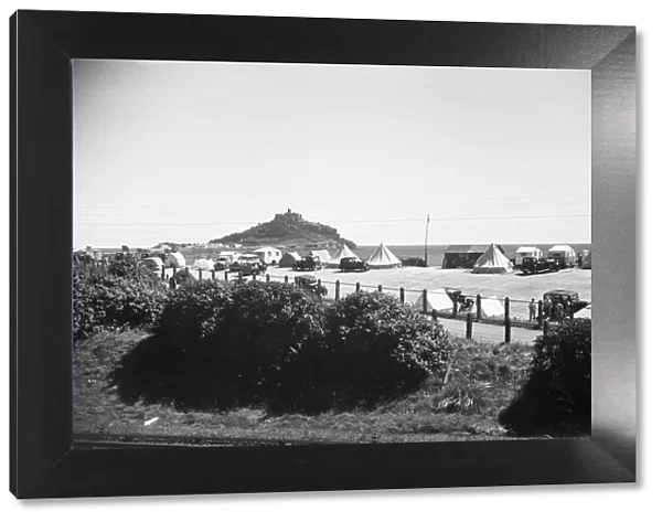Caravan and camping site over looking St Michaels Mount. July 1939