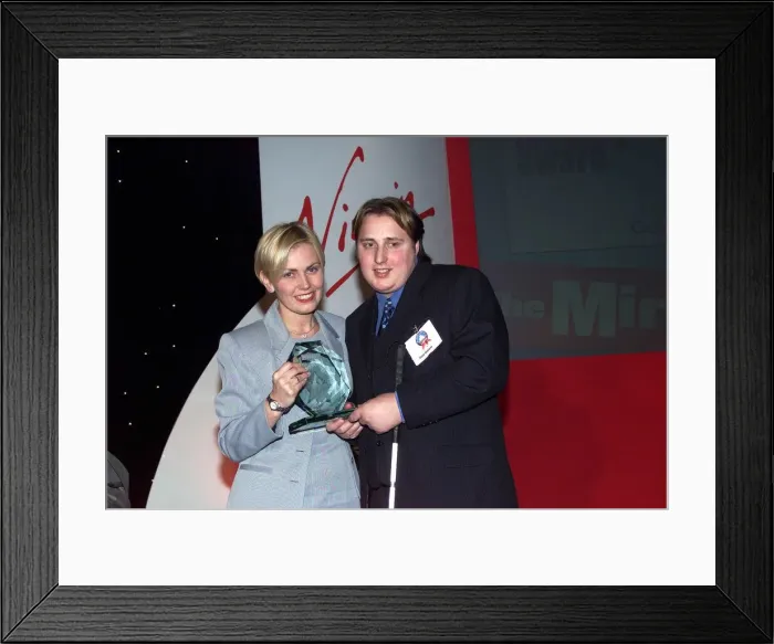 Framed Print : Lisa Potts with Daniel Gallimore May 1999 at the Mirror Pride of Britain Awards Framed Print : Lisa Potts with Daniel Gallimore May 1999 at the Mirror Pride of Britain Awards