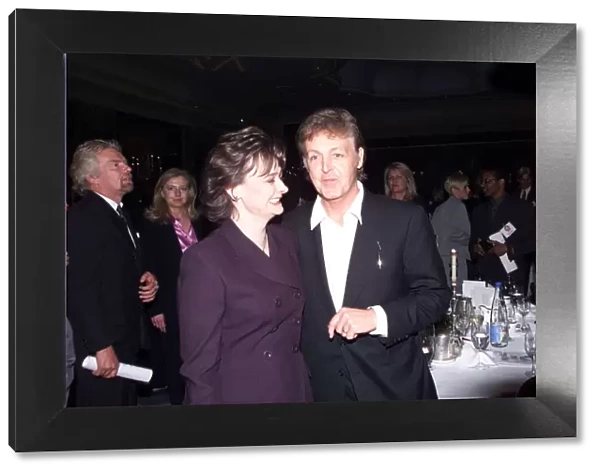 Paul McCartney and Cherie Blair May 1999 at the Mirror Pride of Britain Awards 1999