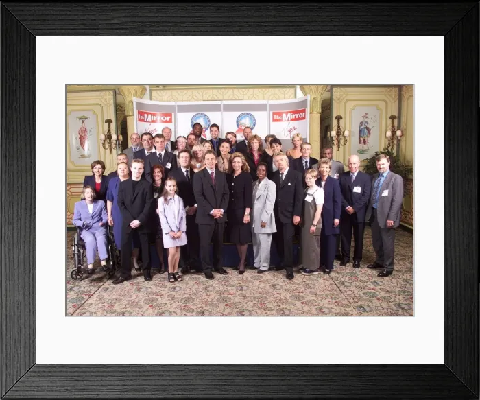 Framed Print : Winners of the Mirror Pride of Britain Awards 1999 are pictured at the Dorchester