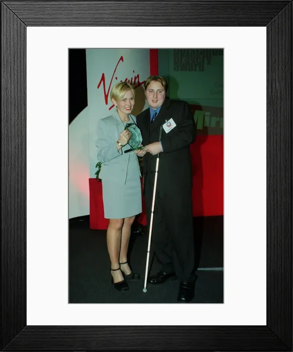 Framed Print : Lisa Potts presents David Gallimore his award May 1999 for outstandind bravery Framed Print : Lisa Potts presents David Gallimore his award May 1999 for outstandind bravery