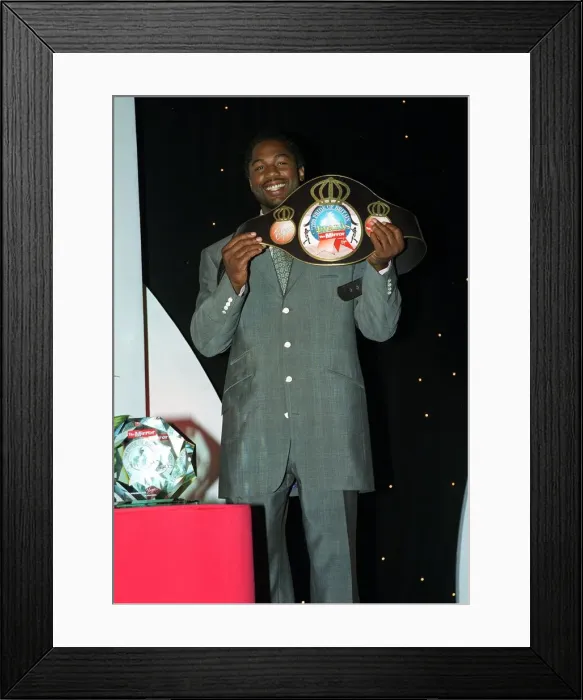 Framed Print : Lennox Lewis boxer with his Pride of Britian belt May 1999 at The Mirror Pride of Framed Print : Lennox Lewis boxer with his Pride of Britian belt May 1999 at The Mirror Pride of