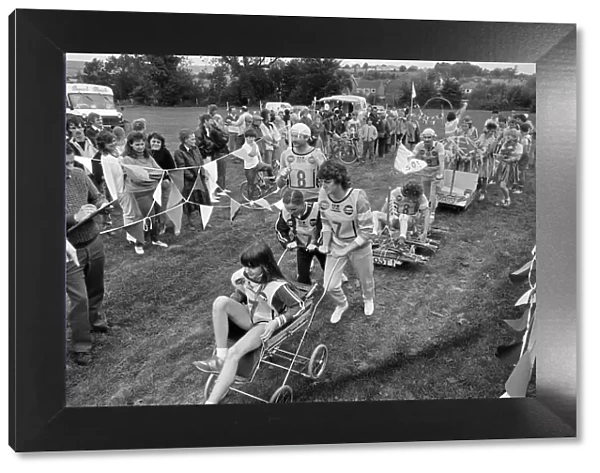 Pram Race, Lambourn, Berkshire, October 1985