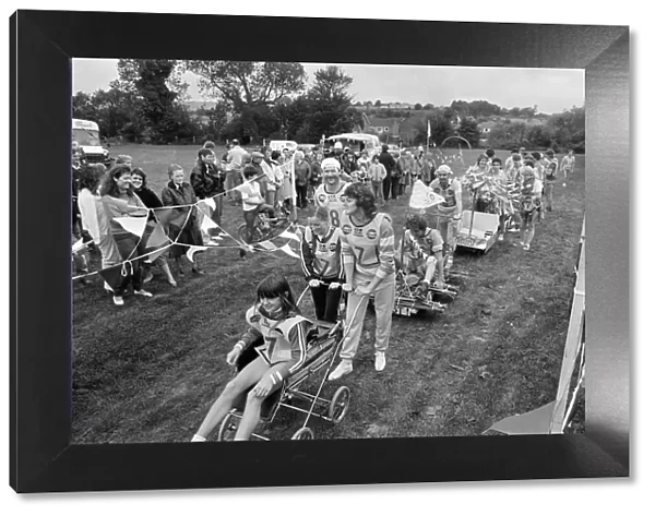Pram Race, Lambourn, Berkshire, October 1985