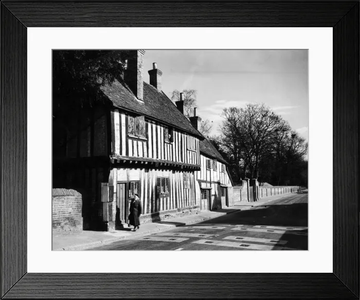 Framed Print : Church Cottages, Northchurch, Hertfordshire. it is believed these houses were once Framed Print : Church Cottages, Northchurch, Hertfordshire. it is believed these houses were once