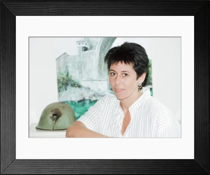 Framed Print : Sally Becker, British Aid Worker and Heroine, pictured at home in Hove, Sussex Framed Print : Sally Becker, British Aid Worker and Heroine, pictured at home in Hove, Sussex