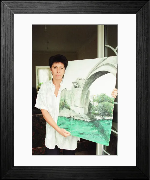 Framed Print : Sally Becker, British Aid Worker and Heroine, pictured at home in Hove, Sussex