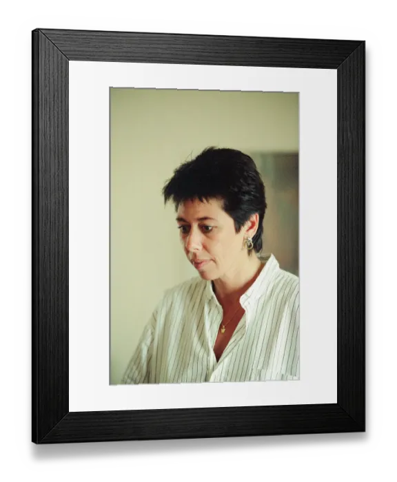 Framed Print : Sally Becker, British Aid Worker and Heroine, pictured at home in Hove, Sussex Framed Print : Sally Becker, British Aid Worker and Heroine, pictured at home in Hove, Sussex