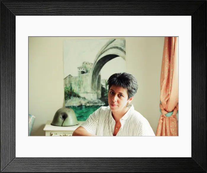 Framed Print : Sally Becker, British Aid Worker and Heroine, pictured at home in Hove, Sussex Framed Print : Sally Becker, British Aid Worker and Heroine, pictured at home in Hove, Sussex