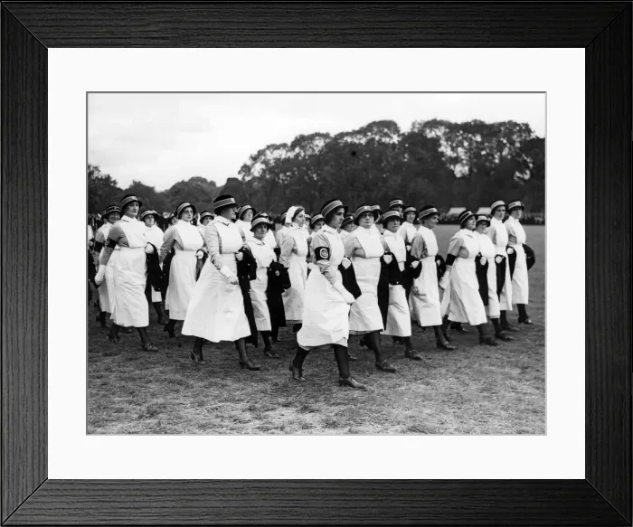 Framed Print : Members of the Womens Section of St John march in procession in Cardiff Framed Print : Members of the Womens Section of St John march in procession in Cardiff