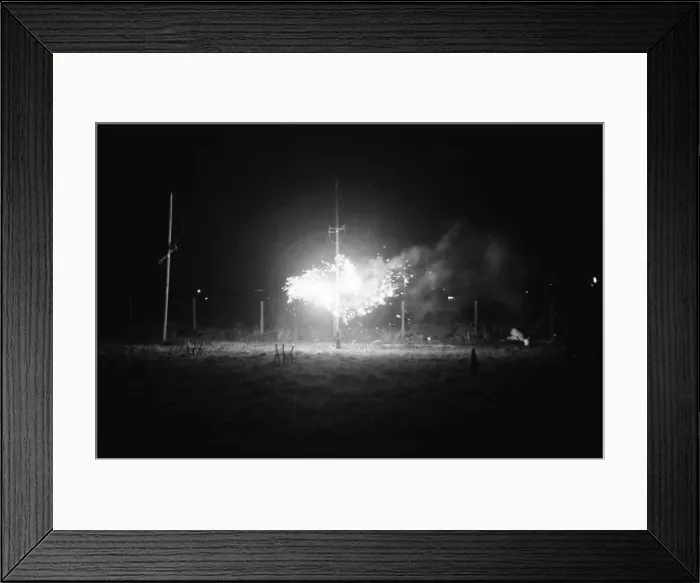 Framed Print : Bonfire Night at Waterloo Meadows park, Reading, Berkshire, November 1980