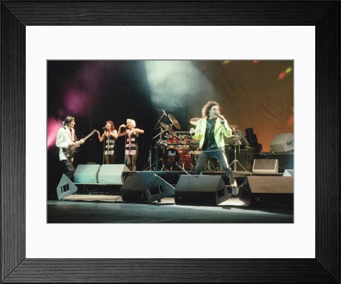 Framed Print : Duran Duran in concert. Pictures circa 14th March 1989 The group were Framed Print : Duran Duran in concert. Pictures circa 14th March 1989 The group were