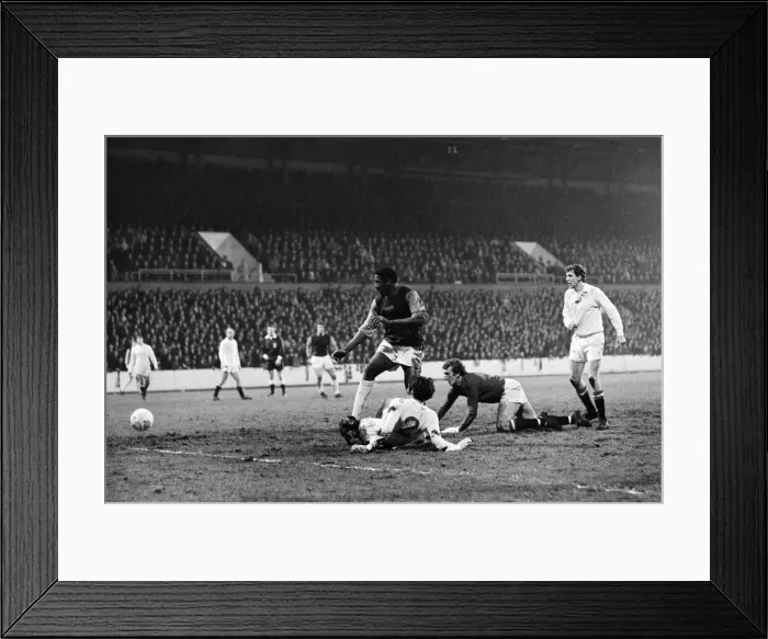 Framed Print : English League Division One match at Upton Park. West Ham United 3 v Manchester Framed Print : English League Division One match at Upton Park. West Ham United 3 v Manchester