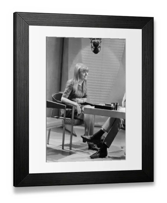 Framed Print : Jane Asher on the Simon Dee Television Programme after announcing that she has split with