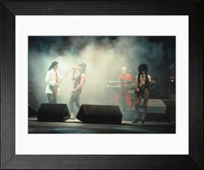 Framed Print : Duran Duran in concert. Pictures circa 14th March 1989 The group were Framed Print : Duran Duran in concert. Pictures circa 14th March 1989 The group were