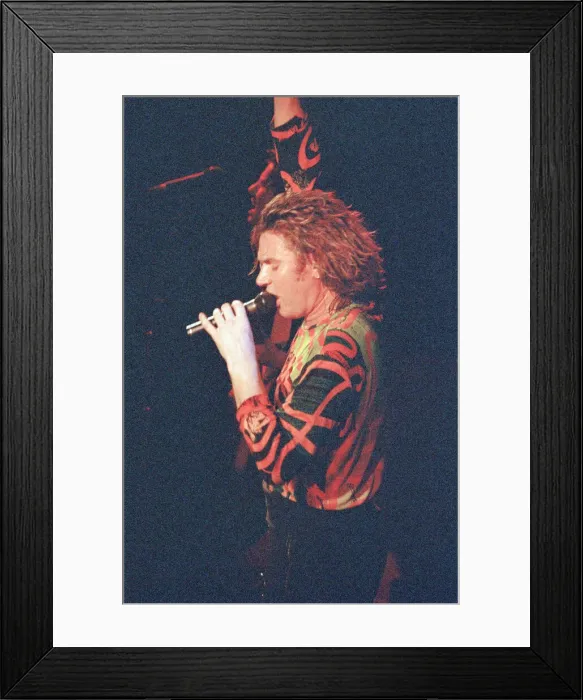 Framed Print : Simon Le Bon singing with his band Duran Duran live on the 11th November 1988