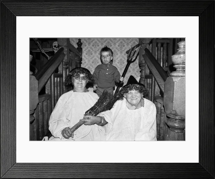 Framed Print : Children and adults dressed up for a Halloween party, Westcote Road, Reading