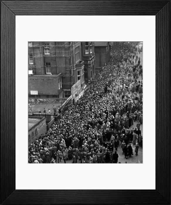 Framed Print : Crowds outside the Cardiff and County Club. Circa 1930s Framed Print : Crowds outside the Cardiff and County Club. Circa 1930s