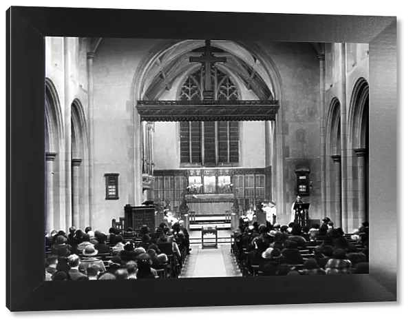 Holy Trinity Church, during Evensong, Jesmond, Newcastle. 17th February 1936
