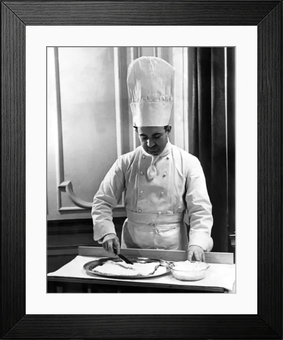 Framed Print : A chef at work. 23rd July 1937 Framed Print : A chef at work. 23rd July 1937